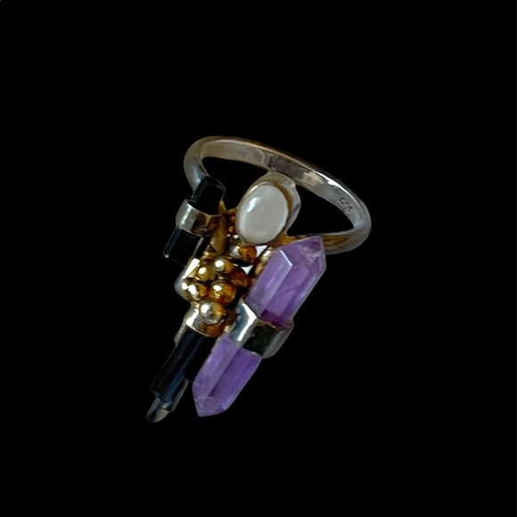 Avant Garde Multi Stone Ring - Picture 2 of 2